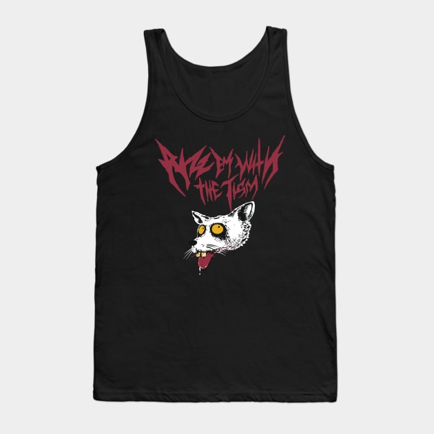 Rizz em with the tism metal style Tank Top by Paundra